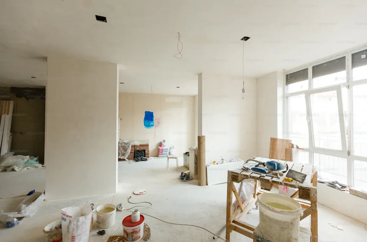 Appartement en cours de rénovation après sinistre